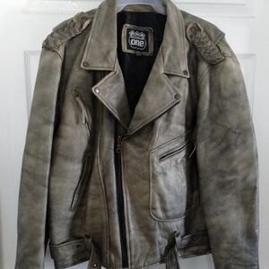 Men's Leather Jacket - Gray